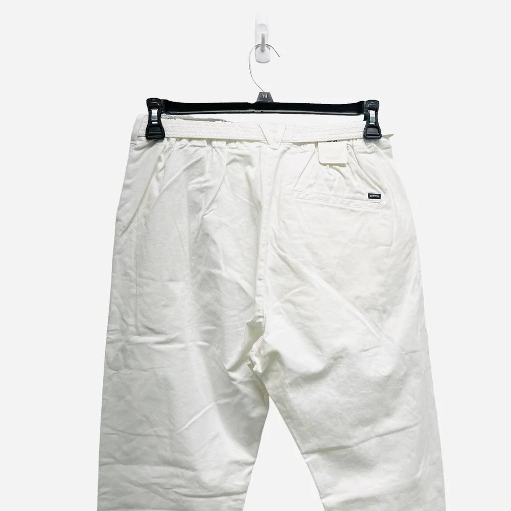 Scotch &‎ Soda Dax Loose Fit Belted White Pants Mens NWT - Picture 4 of 9